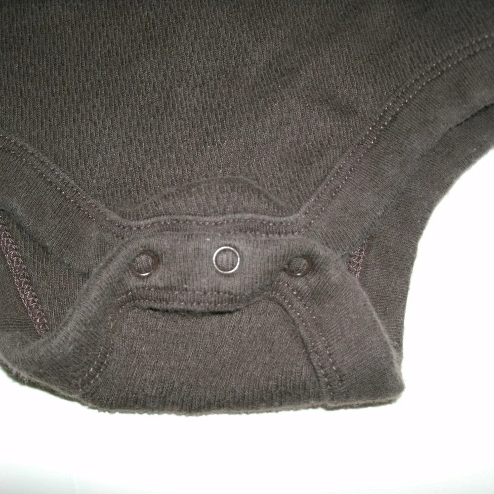 Gap Boys Bodysuit Brown Camp Tent 6-12 Months Elbow Patch Baby One Piece